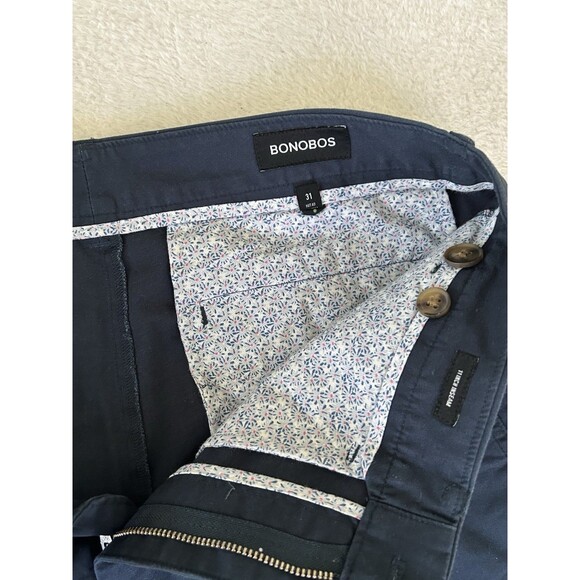 Bonobos Mens 31 Navy Blue Chino Shorts 11 Inch Inseam Preppy Golf - Picture 3 of 5